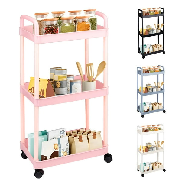 Carrito Auxiliar Organizador Almacenamiento Multiusos Con 3 Niveles
