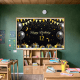 thumbnail image 7 of Black Gold Themed Happy Birthday 12th Backdrop Banner with Balloons Stars and Gifts Party Decoration Photography Prop for Birthday Parties Celebrations and Photo Booths, 7 of 7
