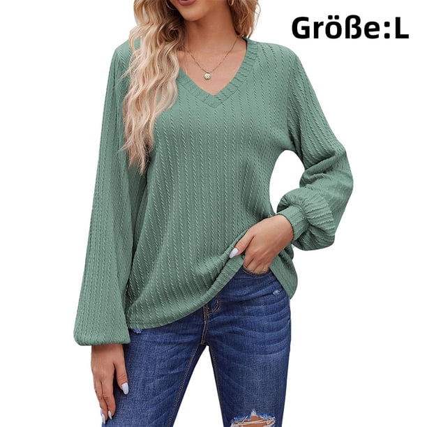 Camisas de mujer de manga larga, suéteres elegantes de manga larga, tops casuales.