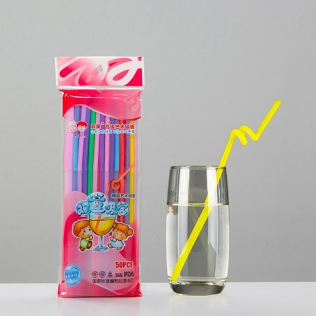 Pajitas De Plástico Para Beber Pajitas Para Beber Jugo 50 Piezas Pajitas De Color Pajitas De Arte Plástico Pajitas Para Beber Jugo De Codo Largo ANGGREK Drinking Straws