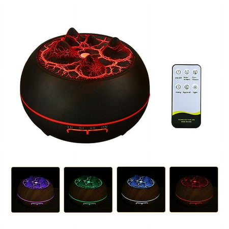 Cre-Heaven RC Bluetooth Flame Mountain Small Cool Mist Humidifier with Colorful Lights,Travel Air Humidifiers for Home Decor