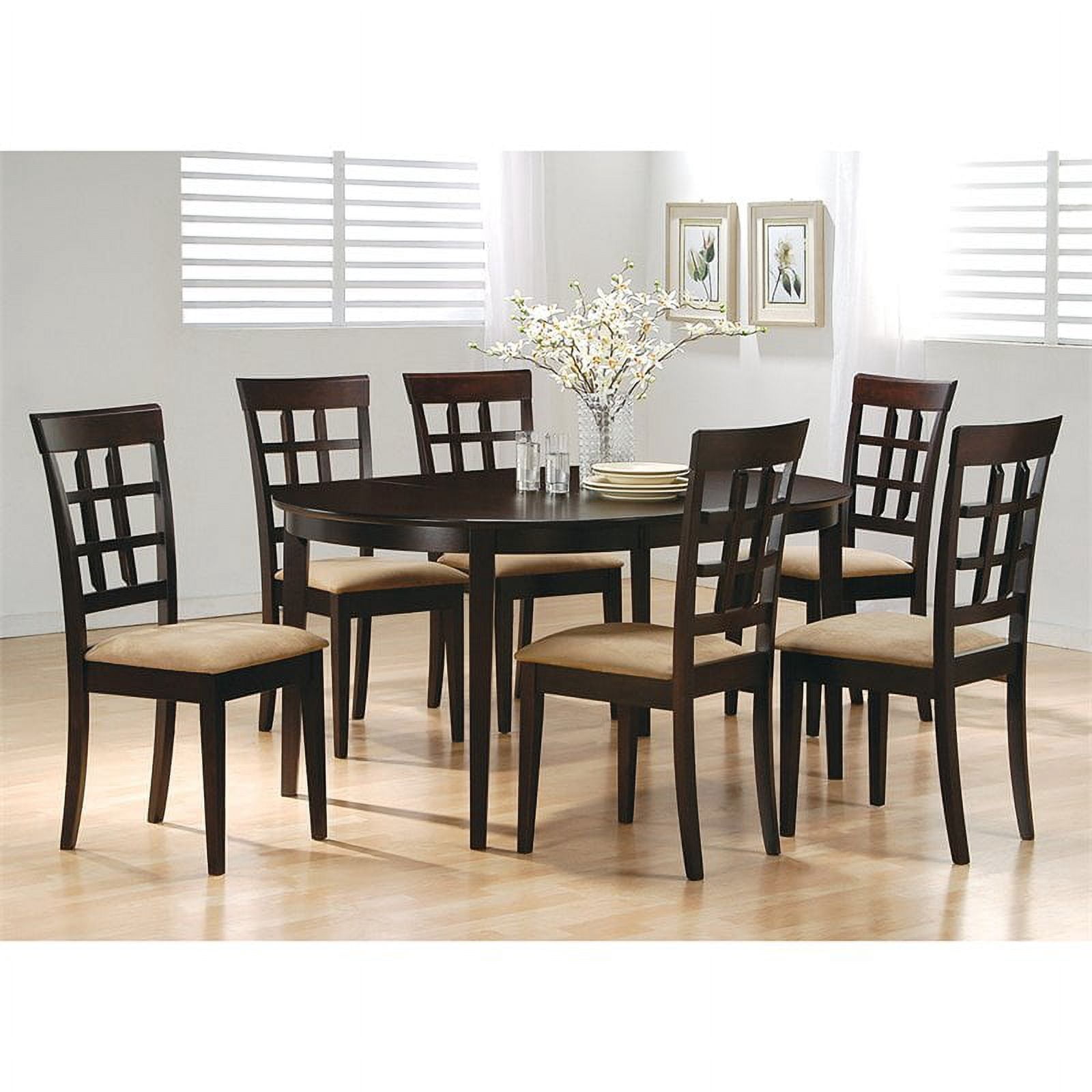 Bowery Hill Oval Butterfly Leaf Dining Table in Cappuccino