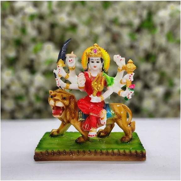 Durga Ma Statue in Marble Dust Hindu Goddess Statue Durga Ma Sculpture Goddess Durga Figurine Navratri Decor Goddess of Protection & Strength Durga ma Idol Indian Festival Statue - AtoZ India Cart