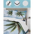 thumbnail image 4 of Beach Palm Tree King Size Down Alternative Comforter, Lightweight Comforter Quilt Bedding Set with Pillow Shams Ocean Coastal Sky Nature Scenery All Seasons Bed Comforter Duvet Insert 96"x106", 4 of 7
