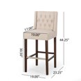 thumbnail image 3 of Leeandre Contemporary Wingback Fabric Barstools, Set of 2, Beige and Espresso, 3 of 8