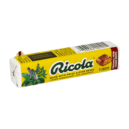 RICOLA Original Herb Honey Drops Made With Swiss Alpine Herbs Cough Suppressant Oral Anesthetic, 9 Drops, 20 Count 180 Total Count