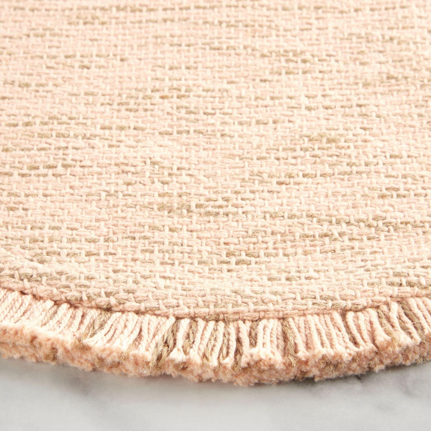 Way to Celebrate Easter Stria Jute Cotton Fringe Placemat, Bellini, 15" Round, 1 Piece