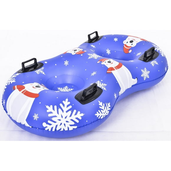 Pathfinder 61" Inflatable Unisex Double Snow Tube with fun winter graphics