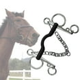 thumbnail image 4 of Horse Bit W/Curb Hooks Chain Roller Cheeks Training Harness for Training Equipment Equestrian, 4 of 8
