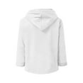 thumbnail image 5 of VINUSLI Women Sherpa Jacket Winter Horn Button Faux Suede Hoodie Parka Pea Coats Outerwear Long Sleeve​ White,M, 5 of 5