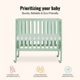 thumbnail image 2 of Dream On Me Jett Non-Full Size Folding Crib I Removable Wheels I Modern Nursey I Adjustable Mattress Support I Patent Folding System I Included 2.5” Mattress In Mint, 2 of 8