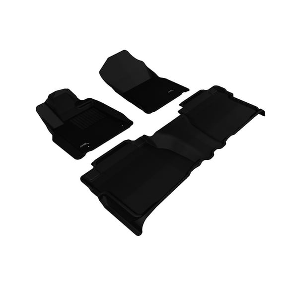 3D MAXpider L1TY14901509 Complete Set Custom Fit All-Weather Floor Mat for Select Toyota Tundra Models - Kagu Rubber (Black)