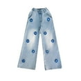thumbnail image 6 of Babcutegg Jeans for Kid Girls Side Pockets Straight Leg Full Length Denim Pants for Girls Blue Size 12, 6 of 7