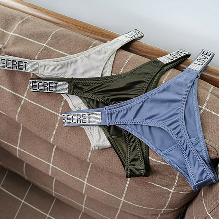 Sequin Sparkle Shimmer Glitter Women's Underwear Soft T-Back Panties  Seamless Thongs Stretch Bikini Briefs
