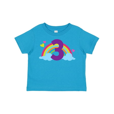 

Inktastic 3rd Birthday Rainbow Number 3 Gift Toddler Toddler Girl T-Shirt