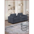 thumbnail image 6 of Dark Gray Wide-Welt Corduroy 2-Piece Sofa Set with Console Cup Holders &, 6 of 8