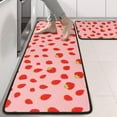 thumbnail image 2 of Kitchen Rugs Sets Of 2,Red Strawberry Plants Fruit Pink Pattern Anti Fatigue Kitchen Mat Rugs Non Slip Washable,Decorative Kitchen Floor Mats for Kitchen,Sink,Laundry,17"x47"+17"x47", 2 of 5
