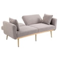 thumbnail image 3 of Modern Velvet Loveseat Sofa with Metal Feet, Grey Teddy Polyester Accent Sofa for Small Living Room, Apartment, Office - European Style Deep Seat 2-Seater Couch, 3 of 8