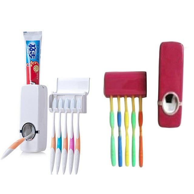 TOPOINT Automatic Toothpaste Dispenser Toothbrush Holder Stand Squeezer