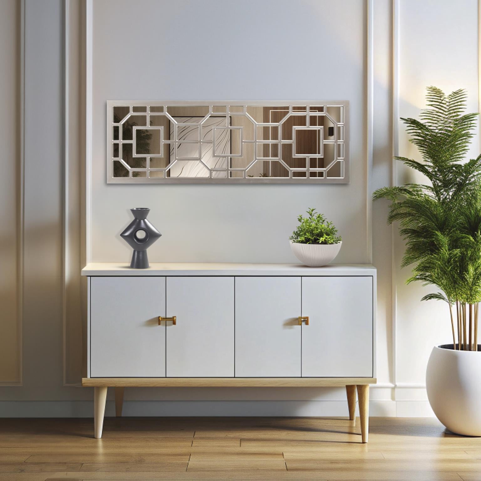 Tyler Dillon Rectangular Contemporary Aldrich Wall Mirror 15.75"W x 46.5"H