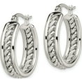 thumbnail image 3 of Stainless Steel Polished Twisted Middle 25mm Diameter Hoop Earrings (25.65 X 25.25) Made In China sre510, 3 of 5