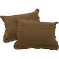 thumbnail image 1 of Egyptian Cotton Euro Sham 24X24 Size Pillow Covers Ruffle 600 TC Sateen Soft And Smooth Cotton Comfortable Bed Pillow Cover (Set of 2, Taupe), 1 of 5