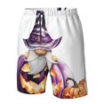 thumbnail image 4 of Susaid Halloween Gnome With Pumpkins Print Men's Swim Trunks Hawaiian Bathing Mesh Lining Suit Swimsuits Beach Shorts with Pockets-Small, 4 of 6