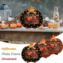 Pumpkin Shaped Wooden Photo Frames,Halloween Photo Frame Ornament,Photo Frame Set for Wall Decor,Portable Useful Party Decoration Photo Props,for Tabletop and Wall Display