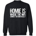 thumbnail image 2 of OXI Crewneck Sweatshirt - Home is Where The Wifi Connect,Basic Casual Sweatshirts for Men's and Women Fleece Sweatshirt Long Sleeve - Black X-Large, 2 of 2