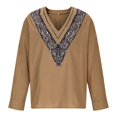 thumbnail image 3 of Chemise Décontractée pour Homme à Manches Longues et Col en V, Style Rétro avec Tissu en Polyester pour un Port Confortable au Printemps et en Été, Idéale pour la Mode de Rue et les Activités de Plein Air, 3 of 6