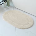thumbnail image 4 of 2 Piece Bath Mat Set - Ivory Oval Solid Bordered Bathroom Mat Soft Plush Thick, 4 of 4