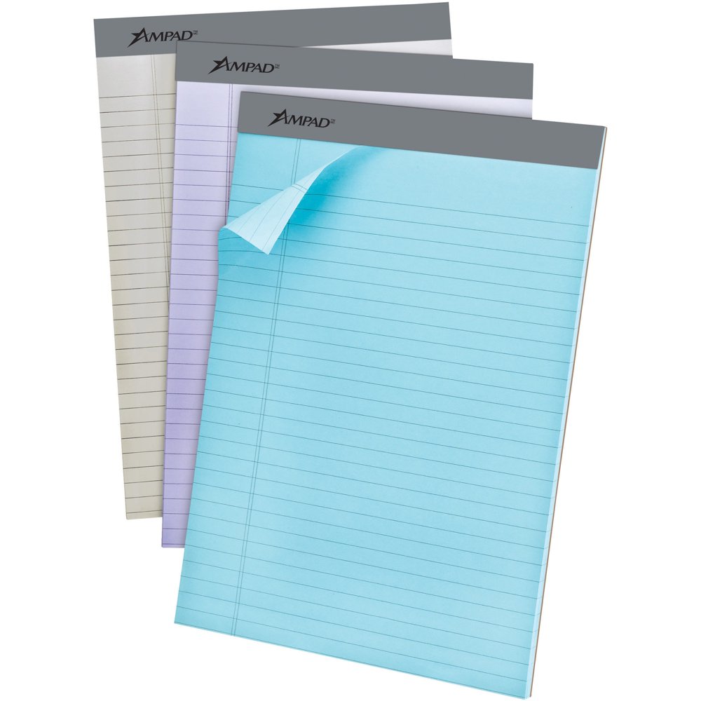Ampad Pastel Legal ruled Perforated Pads Letter, 6 / Pack (Quantity