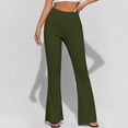 thumbnail image 5 of Jewelreauty Women's Flare Leggings High Waisted Ultra Soft Stretchy Yoga Workout Gym Bell Bottom Pants (XL, Army Green), 5 of 8