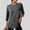 Dark Gray plus size women's t-shirt 3/4 sleeve a1, variant on Women's Plus Size T-Shirt 3/4 Sleeve Round Neck Casual Basic Tee Curved Hem Solid Top Travel Outfit Clothes, Mint Green 2XL