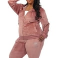 thumbnail image 5 of White Mark Women's Plus Size 2 Piece Rhinestone Velour Tracksuit Set, 5 of 5