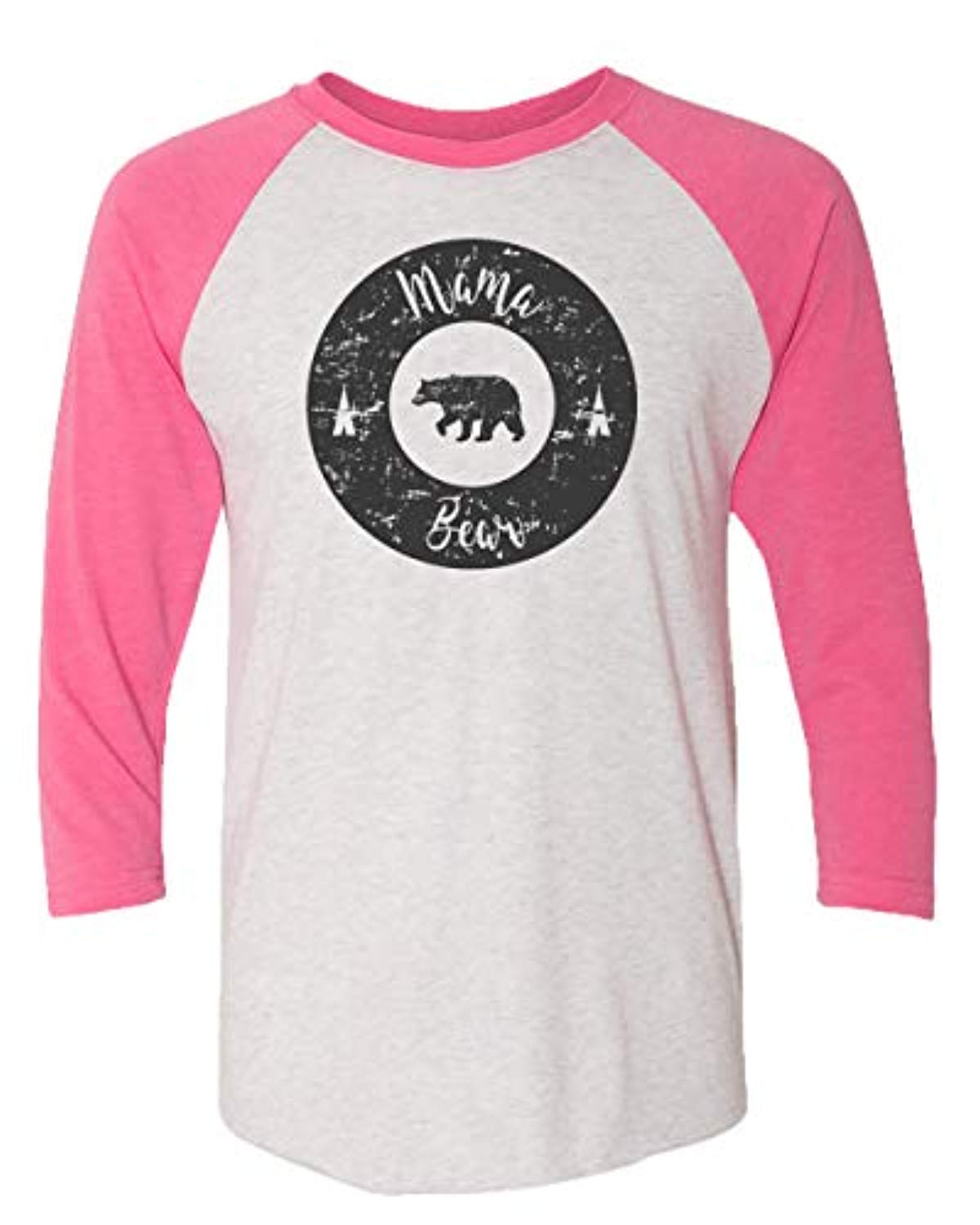 Mama Bear Ladies Baseball Tee-Black 