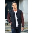 thumbnail image 3 of Men's  Varsity Jacket Causal Slim Fit Cotton Letterman Baseball Bomber Jackets, 3 of 11