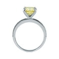 thumbnail image 4 of BERRICLE Sterling Silver Solitaire Wedding Engagement Rings 3 Carat Canary Yellow Cushion Cut Cubic Zirconia CZ Ring for Women, Rhodium Plated Size 6.5, 4 of 7