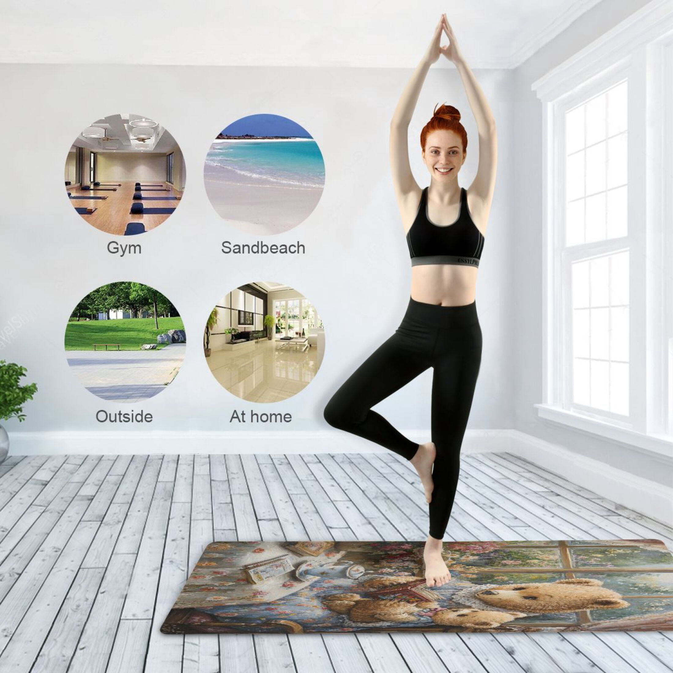 BZSMCE Yoga Mat Women Mama Bear Storytelling Fitness Mat