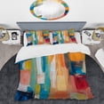 thumbnail image 2 of Designart "Vibrant Cubist Color Fields" Abstract Collages Bedding Covert Set - Transitional Multicolor Abstract Bed Set With 2 Shams, 2 of 6
