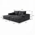 thumbnail image 6 of Black 74.8" Sofa bed featuring Dual Sleeper & Lounger - No Assembly, Plush Corduroy Fabric for Comfort, 6 of 7
