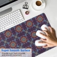 thumbnail image 4 of Long Mouse Pads for Desk,Purple Circular Floral Pattern Desk Mats on Top Of Desks, Desk Mouse Pad Extra Large with 3mm Non-Slip Base and Stitched Edge for Gaming,Office,Work,Home 31.5"x15.7", 4 of 6