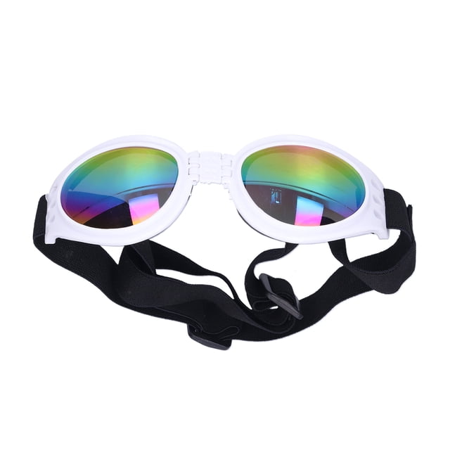 Gafas de sol para mascotas BRILLAR plegables de verano con protección UV para perros medianos y grandes color blanco