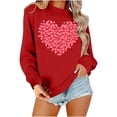 thumbnail image 1 of Penkiiy Chandails en Molleton de la Saint-Valentin Love Heart : Chandails en Molleton de la Saint-Valentin pour Femmes Décontracté Graphique Adorable Pull à Manches Longues TP Rouge, 1 of 4