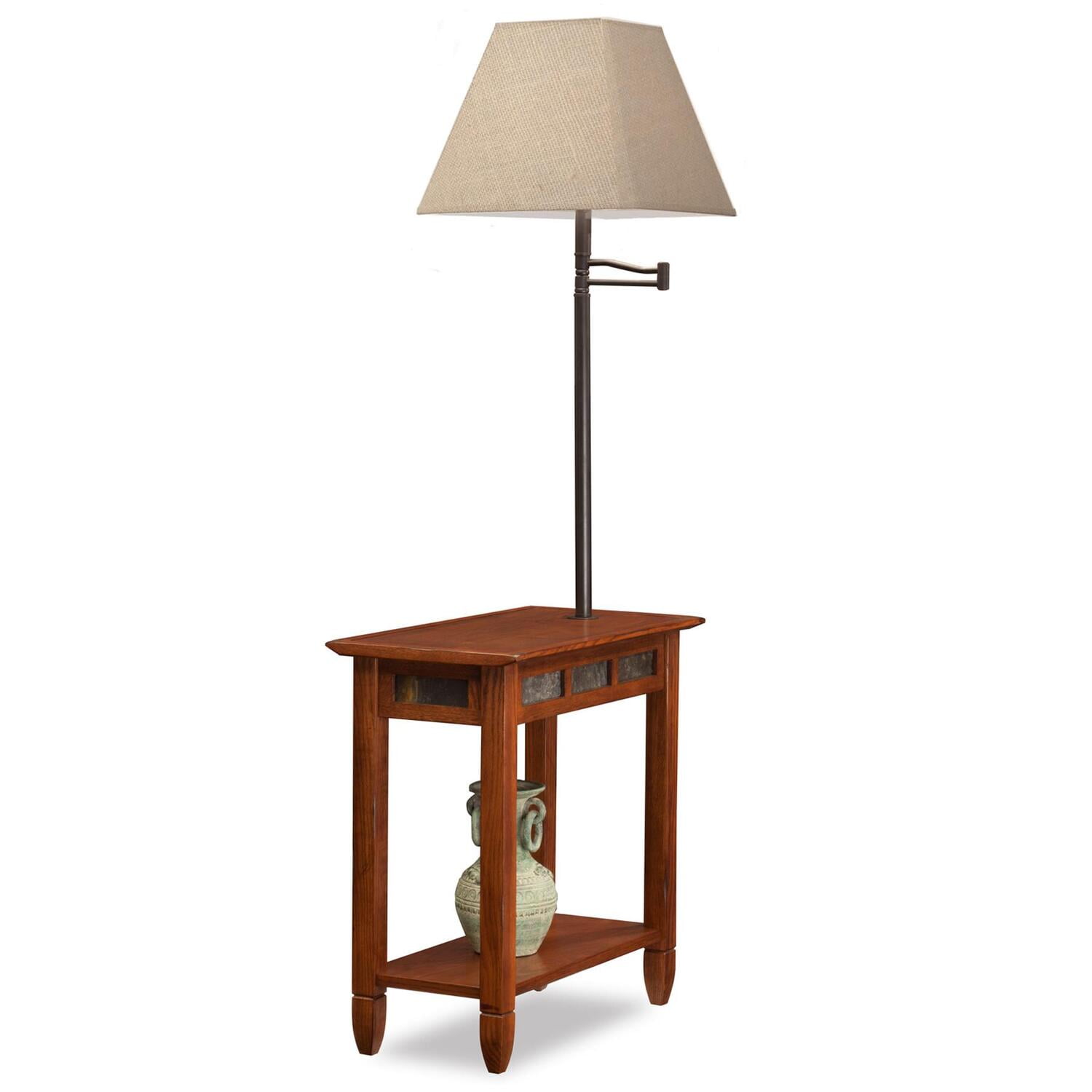 Leick Favorite Finds Slate Chairside Lamp End Table in Rustic - Walmart 