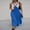 Blue, variant on Michellecmm Women Long Dress, Sleeveless V-neck Contrast Color Swing Dress