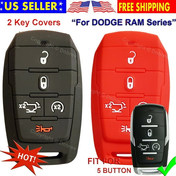 Silicone 5B Cover Entry Fob Case Skin Protector For Dodge Ram 1500 2019 20 Key