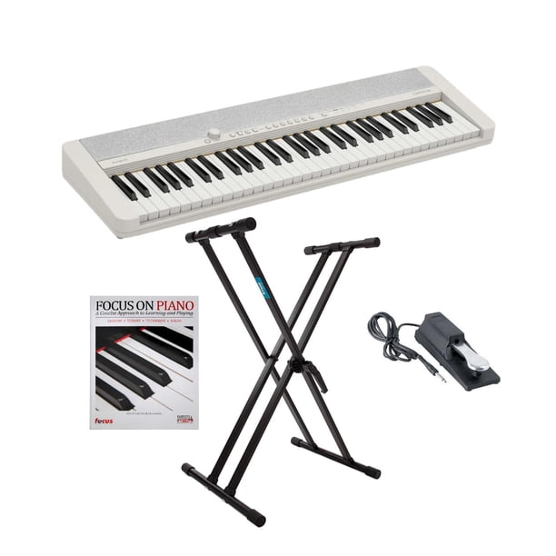 Piano portátil Casio Casiotone CT-S1 de 61 teclas con soporte blanco
