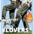 thumbnail image 2 of Cargo Pants Women Elastic Waisted Parachute Hiking Pants with Pockets Water-Resistant Lightweight Baggy Pants, 2 of 9