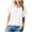 White, variant on VERUGU Womens Tops Short Sleeve V-Neck Shirts Summer Trendy Knitted Solid Loungewear Base Tee Casual Plain Loose Comfy Tunic Blouses White XXL